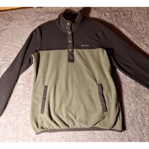 Columbia Fleece Jacket Steens Mountain Half Snap Pullover Mens Medium 2-tone